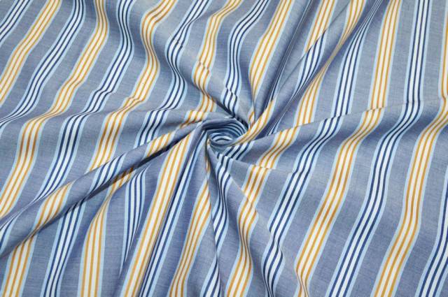 Vendita on line tessuto popeline puro cotone camiceria riga gialla blu - cotoni fantasie varie