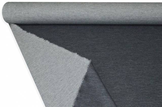 Vendita on line tessuto jersey lana doppio grigio/grigio scuro - tessuti abbigliamento lana jersey