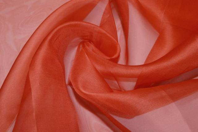 Vendita on line scampolo organza pura seta color bruciato - tessuti abbigliamento organze