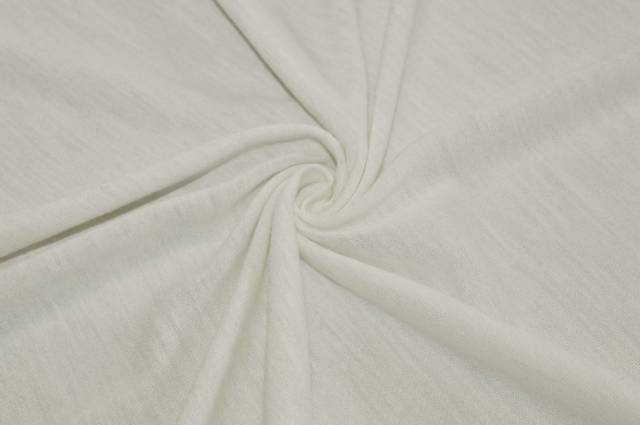 Vendita on line tessuto maglina leggera in lana bianco naturale - tessuti abbigliamento lana jersey