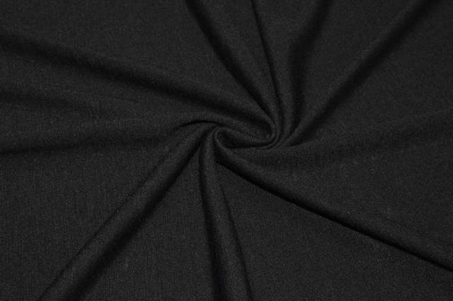 Vendita on line tessuto maglina leggera in lana nero - tessuti abbigliamento lana jersey