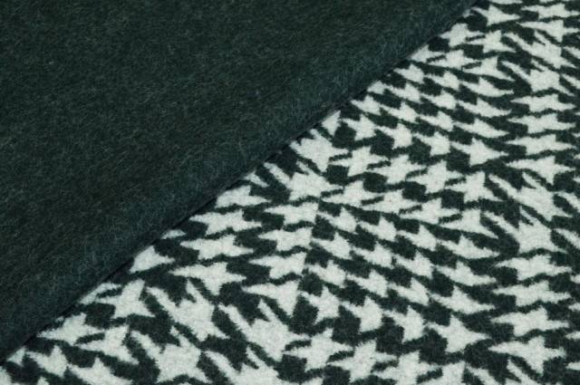 Vendita on line scampolo cappotto double pura lana fantasia geometrica verdone - occasioni e scampoli lane e cashmere