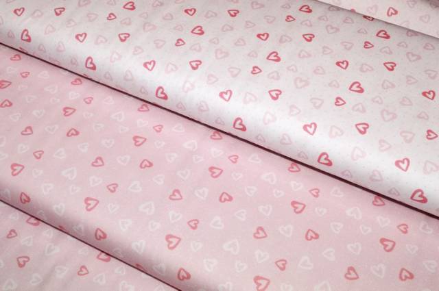 Vendita on line tessuto coordinato piquet millerighe cuoricino rosa - ispirazioni neonati e bambini cotoni/lenzuolini fantasia