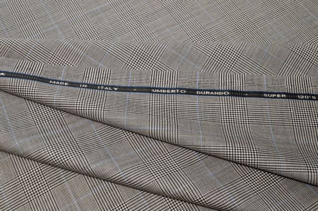 Vendita on line tessuto pura lana super 120's principe di galles riquardo blu - tessuti abbigliamento lana scozzesi e quadri