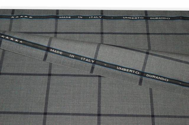 Vendita on line tessuto tasmania pura lana super 120's finestrato grigio - tessuti abbigliamento lana scozzesi e quadri