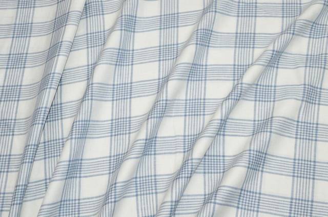 Vendita on line tessuto misto lino lana seta scacco azzurro - tessuti abbigliamento scacchi e scozzesi