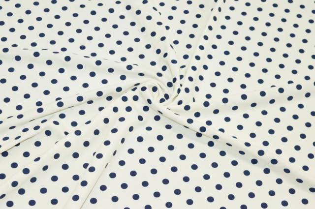 Vendita on line tessuto maglina viscosa pois blu - tessuti abbigliamento magline / jersey/tessuto in fantasia