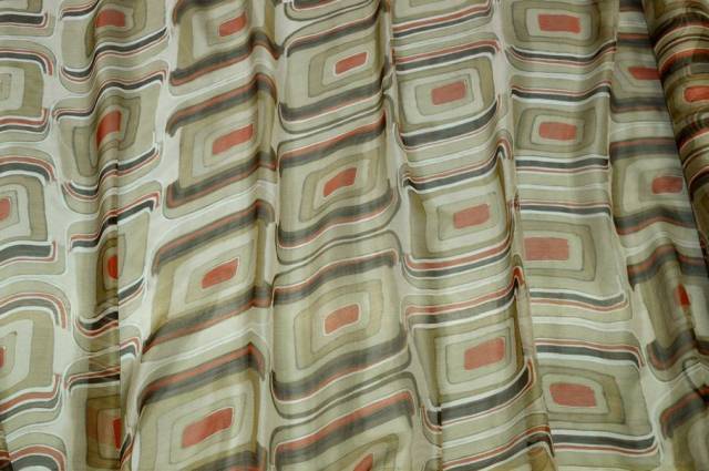 Vendita on line tessuto chiffon pura seta effetto crepon fantasia vintage - occasioni e scampoli tessuti fantasie 
