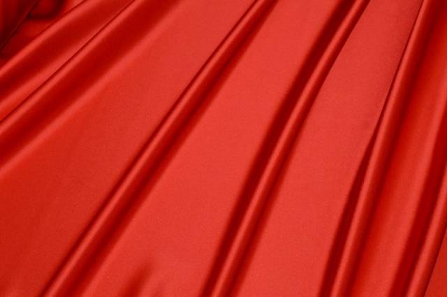 Vendita on line tessuto doppio raso rosso corallo - tessuti abbigliamento taffetas / rasi / shantung raso