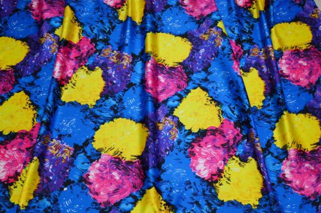 Vendita on line tessuto saglia fantasia dipinto multicolor - tessuti abbigliamento poliestere fantasia