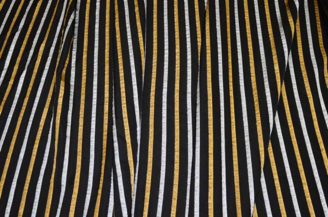 Vendita on line tessuto riga lurex oro argento - tessuti abbigliamento poliestere fantasia