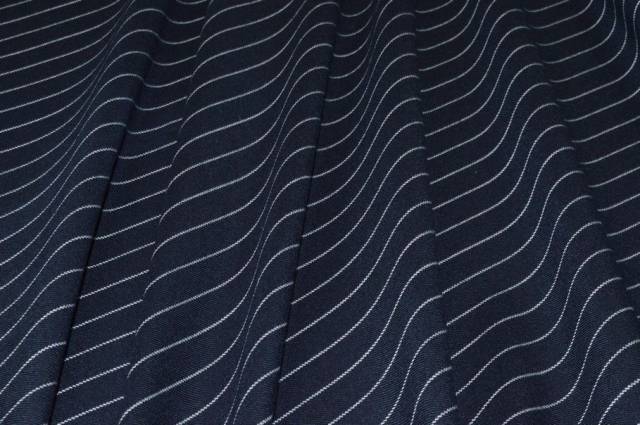 Vendita on line tessuto pura lana gessato blu - tessuti abbigliamento lana gessati