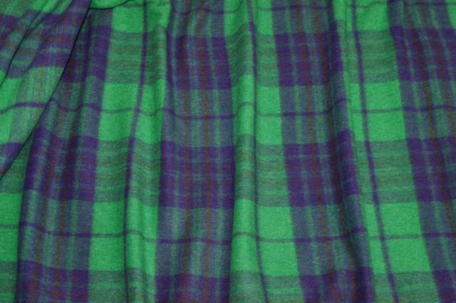 Vendita on line tessuto cappotto misto lana scacco verde viola - tessuti abbigliamento lana scozzesi e quadri