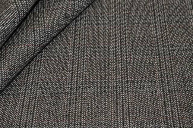 Vendita on line tessuto principe di galles grigio riga rossa - tessuti abbigliamento scacchi e scozzesi