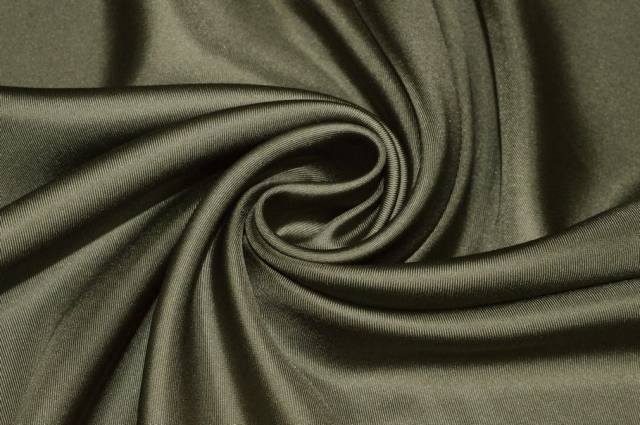Vendita on line tessuto twill pura seta verde militare - tessuti abbigliamento sete