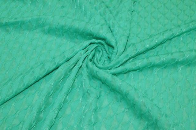 Vendita on line tessuto maglina operata rombo in rilievo verde acqua - occasioni e scampoli magline di