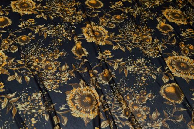 Vendita on line tessuto maglina leggera in viscosa fantasia floreale gialla - tessuti abbigliamento magline / jersey/tessuto in