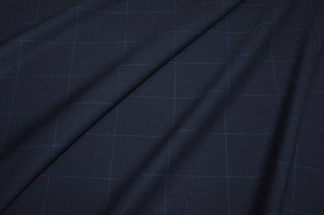 Vendita on line tessuto pura lana finestrato blu notte - tessuti abbigliamento lana uomo/tailleur