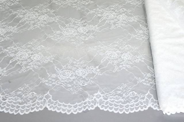 Vendita on line tessuto pizzo bianco - tessuti abbigliamento ricamati e pizzi