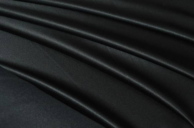 Vendita on line tessuto raso seta elasticizzato nero - tessuti abbigliamento taffetas / rasi / shantung raso