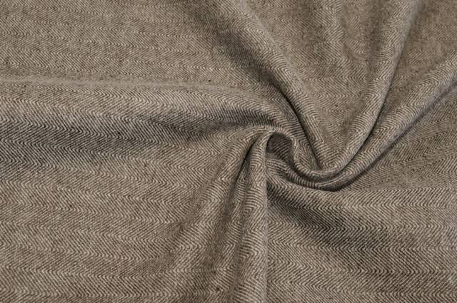Vendita on line tessuto peso giacca misto lana lino spinato beige - tessuti abbigliamento lana spinati e