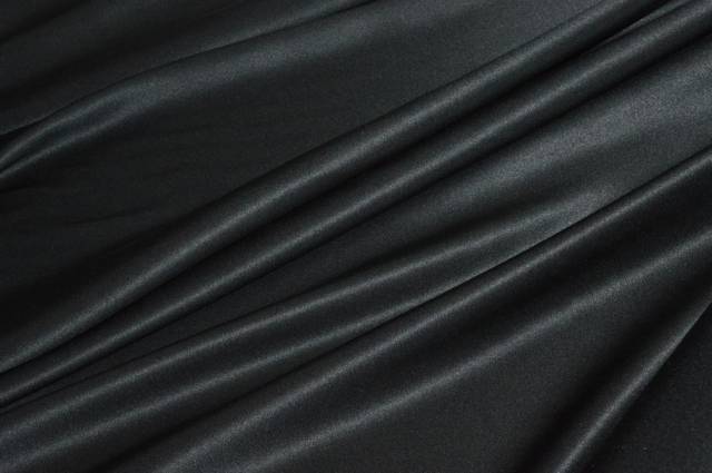 Vendita on line tessuto doppio raso pura seta nero - tessuti abbigliamento taffetas / rasi / shantung raso