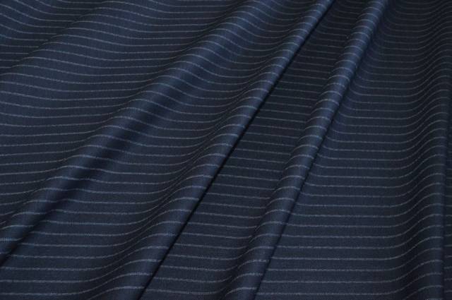 Vendita on line tessuto tela pura lana gessato blu - tessuti abbigliamento lana gessati