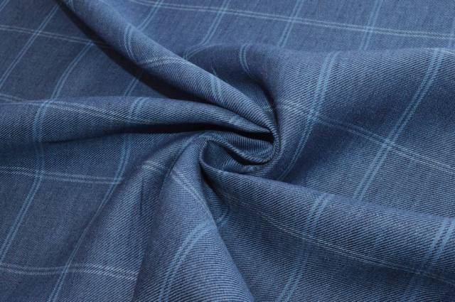 Vendita on line tessuto puro lino finestrato azzurro - prodotti