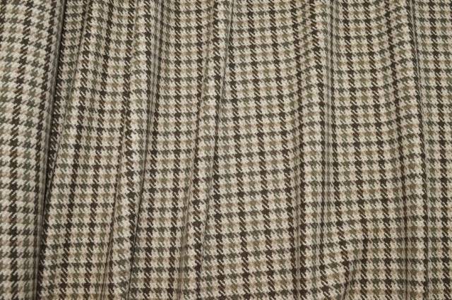 Vendita on line tessuto misto cashmere pied de poule beige - tessuti abbigliamento lana scozzesi e quadri