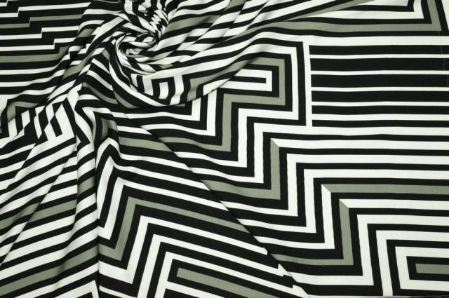 Vendita on line tessuto pura viscosa fantasia geometrica bianco nero - occasioni e scampoli tessuti fantasie 