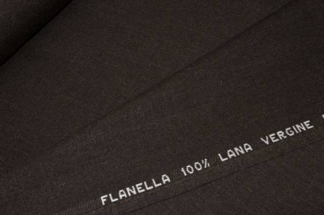 Vendita on line tessuto flanella pura lana vergine marrone - tessuti abbigliamento lana