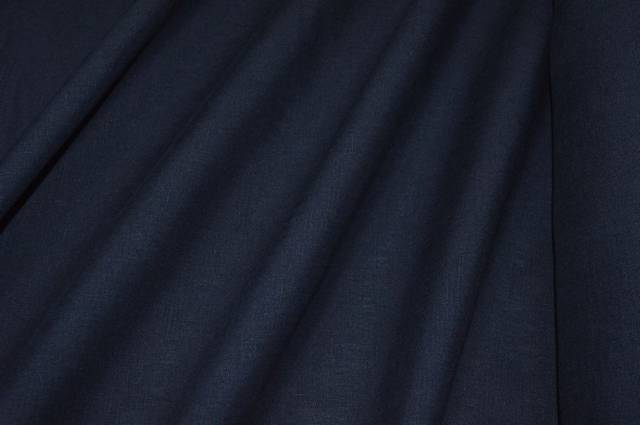 Vendita on line tessuto puro lino blu notte - tessuti abbigliamento lino