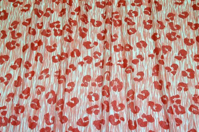 Vendita on line tessuto maglina puro lino fantasia animalier rosso - occasioni e scampoli tessuti fantasie 