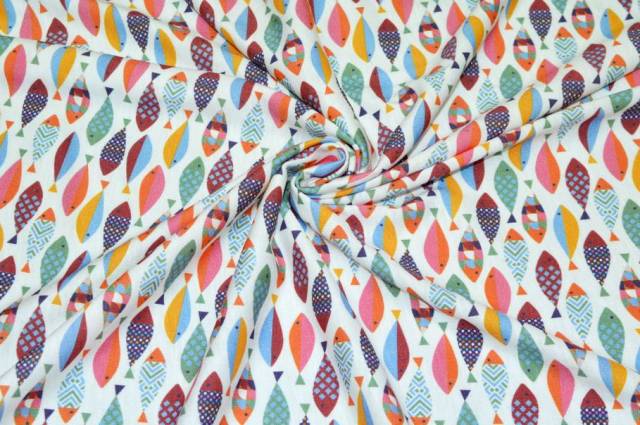 Vendita on line tessuto maglina cotone stretch fantasia mare multicolor - prodotti