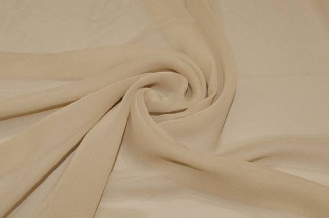 Vendita on line tessuto chiffon pura seta beige - tessuti abbigliamento sete