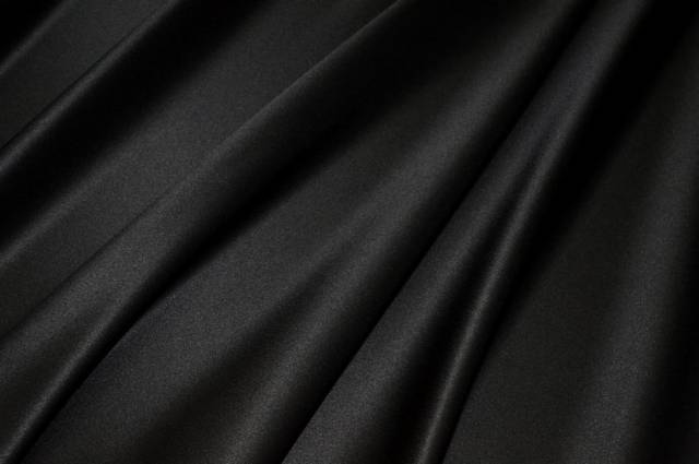 Vendita on line tessuto doppio raso misto seta nero - prodotti tessuti abbigliamento