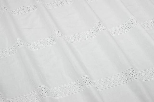 Vendita on line tessuto pizzo san gallo a fasce in puro cotone - tessuti abbigliamento ricamati e pizzi