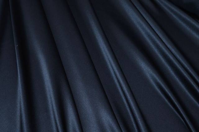 Vendita on line tessuto raso pura seta stretch blu scuro - tessuti abbigliamento taffetas / rasi / shantung raso