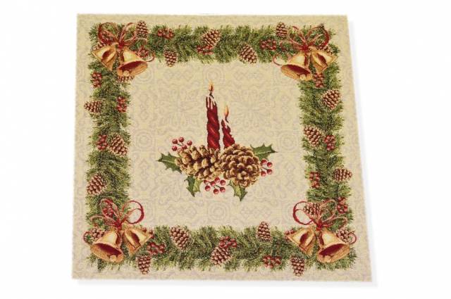 Vendita on line gobelin fantasia natale candele 15260 misura cm 47x47 - tessuti arredo casa