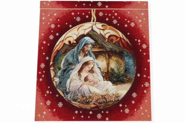 Vendita on line gobelin fantasia natale pallina presepe 15263 misura cm 47x47 - tessuti arredo casa