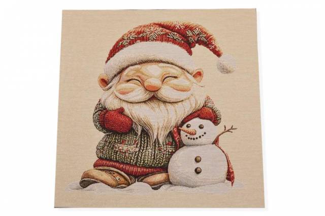 Vendita on line gobelin fantasia natale gnomo pupazzo neve 15266 misura cm 47x47 - tessuti arredo casa