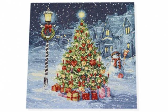 Vendita on line gobelin fantasia natale albero natale 15272 misura cm 47x47 - tessuti arredo casa