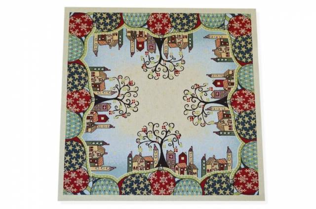 Vendita on line tovaglia gobelin albero della vita 15274 misura cm 95x95 - tessuti arredo casa