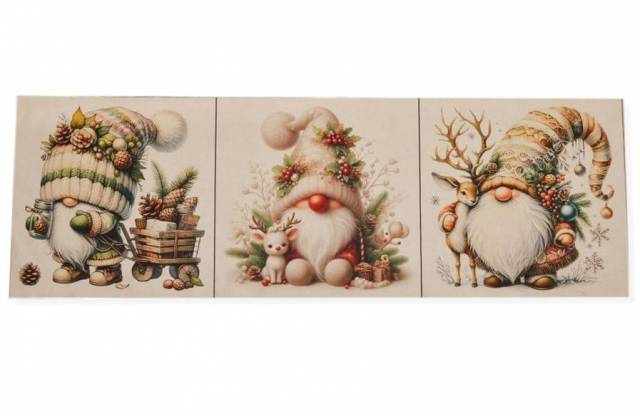 Vendita on line set 3 pannelli gnomi disegni 2 misura cm 47x47 - tessuti arredo casa