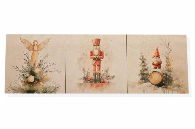 Vendita on line set 3 pannelli natale disegno 1 misura cm 47x47 - tessuti arredo casa