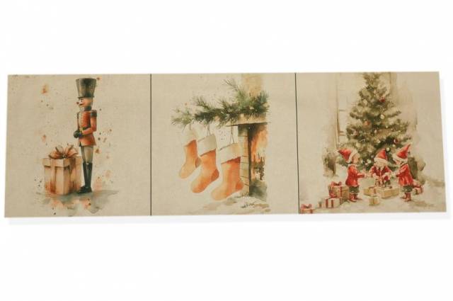 Vendita on line set 3 pannelli natale disegni 3 misura cm 47x47 - tessuti arredo casa