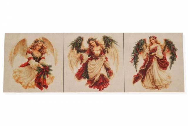 Vendita on line set 3 pannelli angeli disegno 1 misura cm 47x47 - tessuti arredo casa