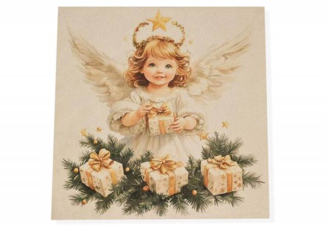 Vendita on line pannello natale angelo disegno 3 misura cm 47x47 - tessuti arredo casa gobelin cuscini 47x47 natalizi