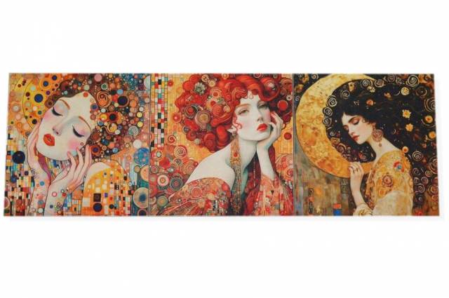 Vendita on line set 3 pannelli klimt disegno 3 misura cm 47x47 - tessuti arredo casa gobelin