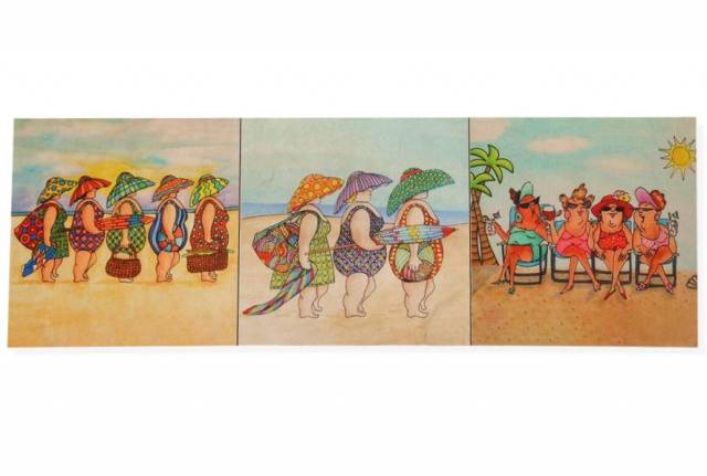 Vendita on line set 3 pannelli fumetto disegno 2 misura cm 47x47 - tessuti arredo casa gobelin